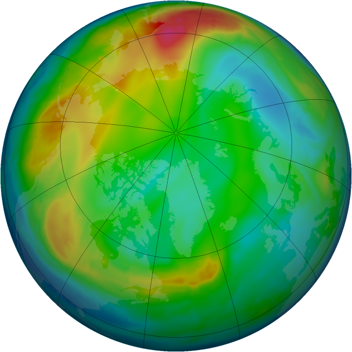 Arctic ozone map for 20 December 2008